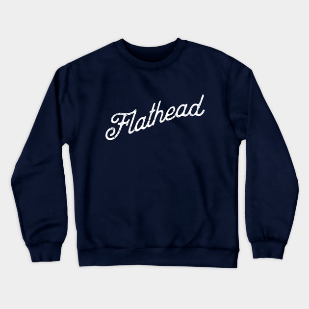 Flathead Hot Rod white print Crewneck Sweatshirt by retropetrol